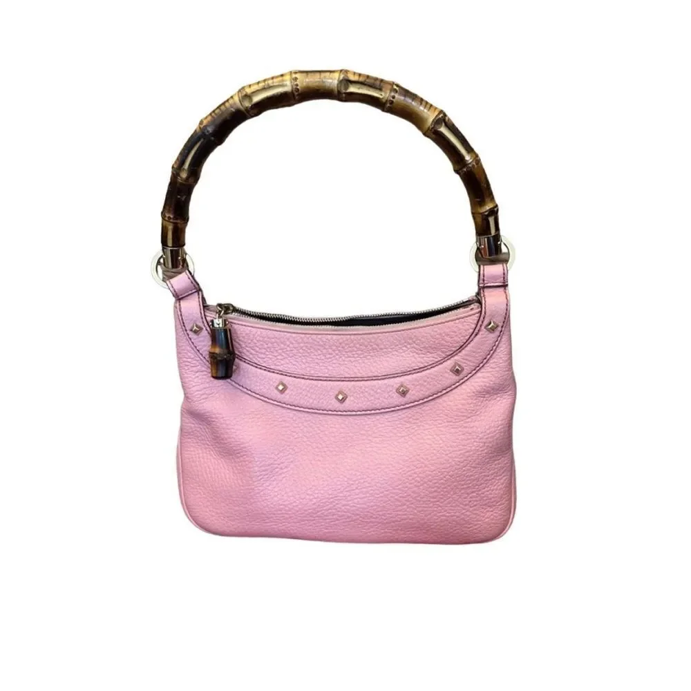 Gucci pink leather with Bamboo Anita Handle bag